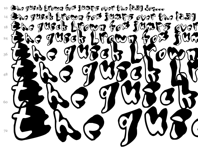 Shadow Mole font waterfall